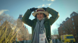 One girl posing confidently in a studio setting with professional lighting and a clean background.